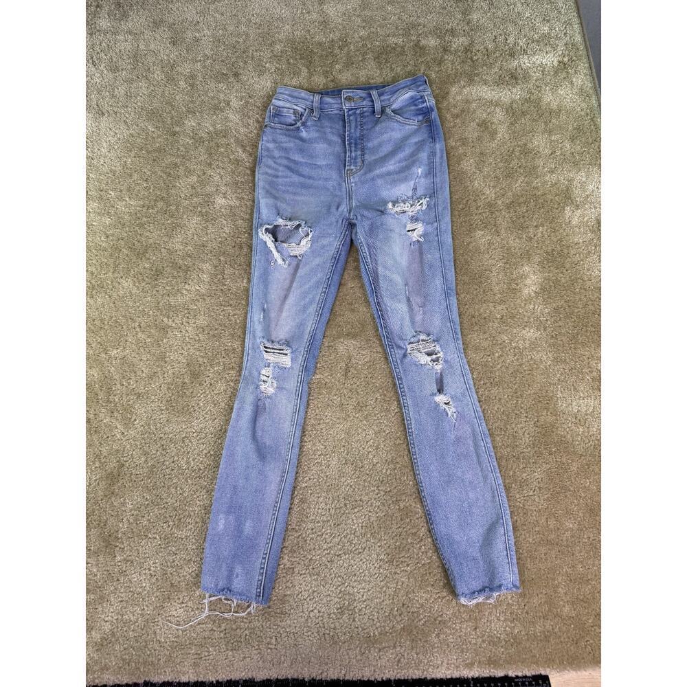 Old Navy Rockstar Super Skinny Higher High Rise Pockets Denim Jeans Size 4 D877
